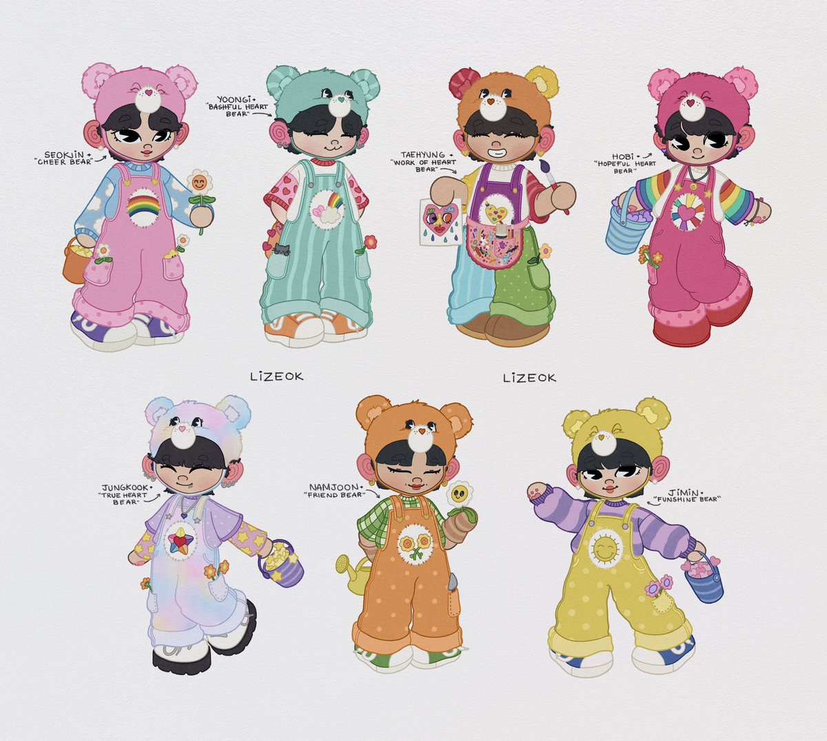 lizeok's tweet photo. #BTS x Care Bears 🌈 https://t.co/PBsqloidgR