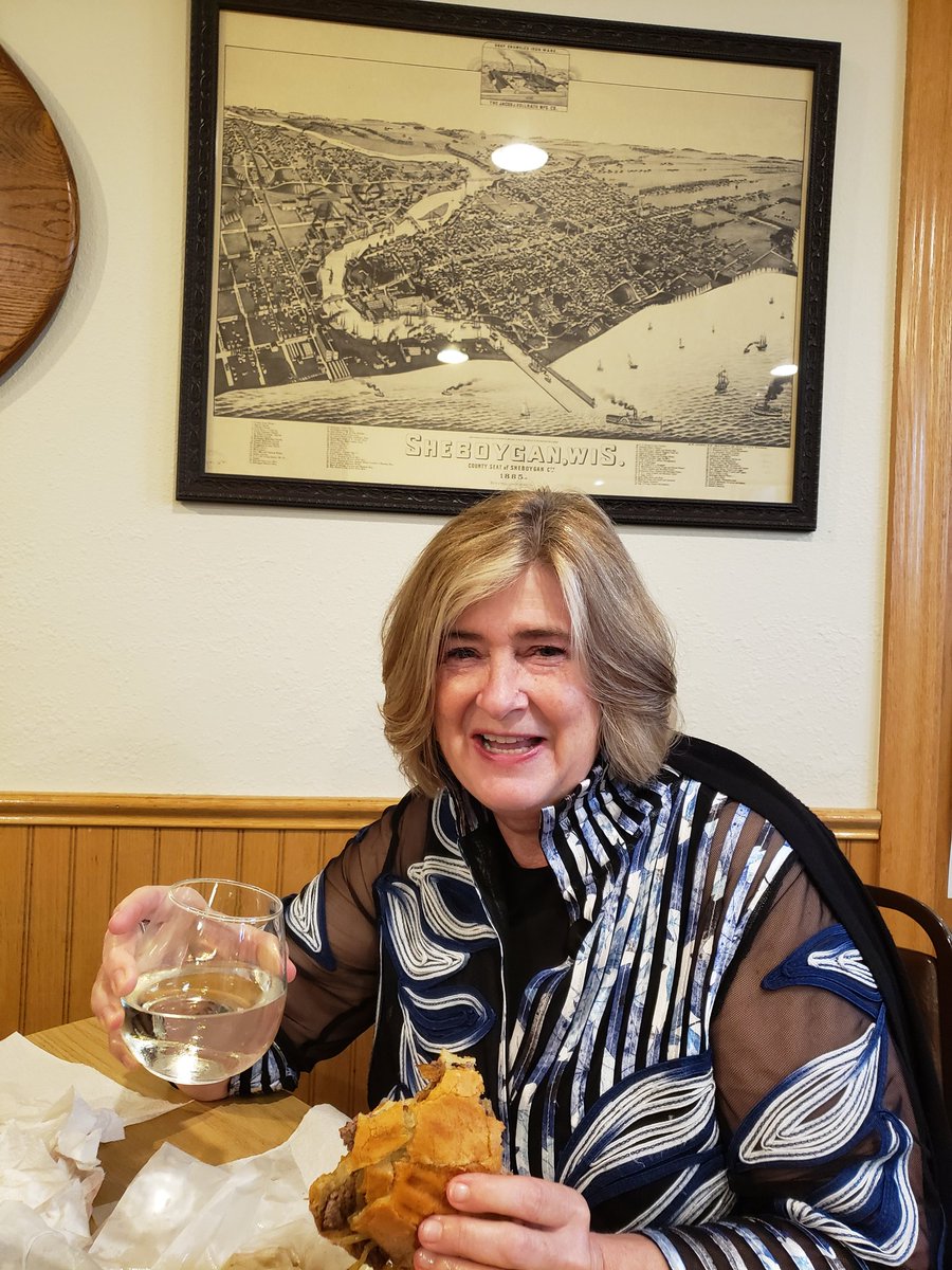 genemueller's tweet photo. What's better on a cold, rainy, melancholy autumn Saturday than a gut-busting, statin-challenging Sheboygan style steak sandwich? Wife LuAnn washed hers down w/wine--classy! Chased mine w/macro beer, as they didn't have Kingsbury. #hardrolls https://t.co/oRNkB6ciP2