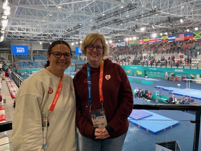 Caught up with Team 🇨🇦 Chef de Mission <a href="/ch_girard/">Christine Girard</a>! 

Lovely seeing you, Christine!