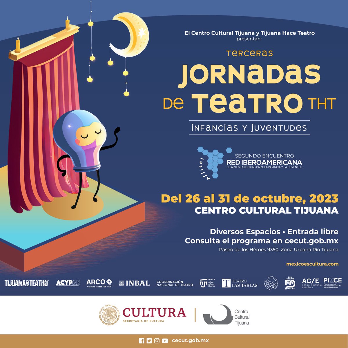 Más de 20 actividades artísticas, académicas y de reflexión con más de 40 artistas y profesionales en la gestión de diversas latitudes de Iberoamérica se darán cita en <a href="/cecut_mx/">CECUT MX</a> para celebrar a las #infancias y #juventudes en Tijuana 🎭 Programación tijuanahaceteatro.org/programas/jorn…