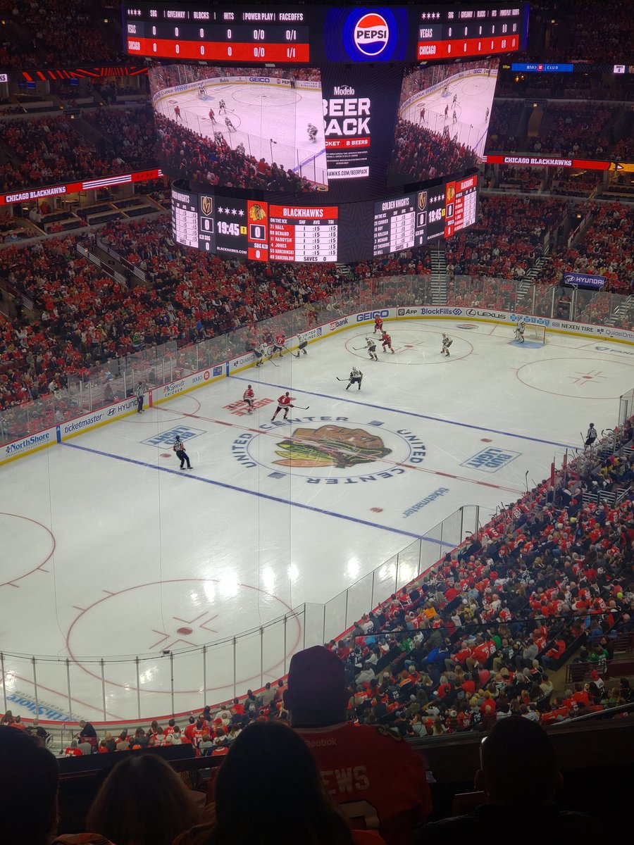 In Chicago for Blackhawks home opener.
2 mins in Bedard scores puts the crowd into a frenzy!
#legit