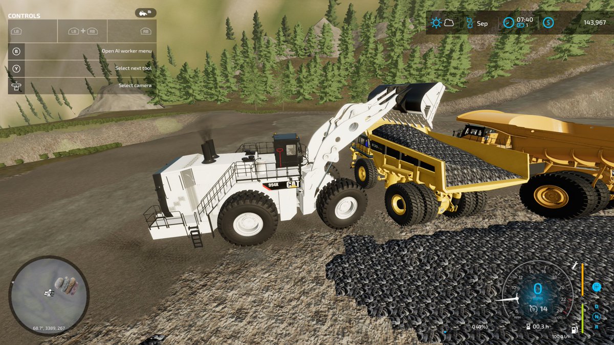 Apologies for taking a break been busy testing out the mining side of farming sim. I have to say the equipment is extremely well detailed. Modders did an amazing job on them, as a gift heres my Cat white 994K loader  and Komatsu 830 quarry truck