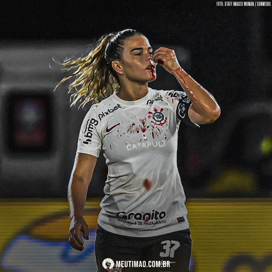 MeuTimao's tweet photo. A Tamires literalmente dando o sangue pelo Corinthians https://t.co/BqPzBjXfkO