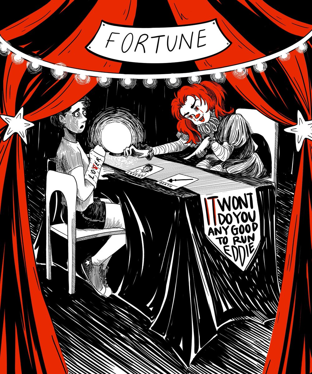 Fortune Teller prompt for #hallowren4thefinalchapter #IT #pennywise #reddie #eddiekaspbrak