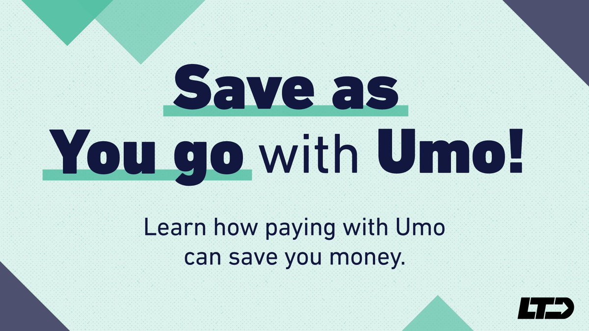 When you pay as you go with Umo, here is no need to pay upfront for a 1-Month bus pass. Let Umo crunch the numbers so you get the best deal. All you have to do is get started with Umo and add money to your Umo account. Learn more: zurl.co/FfcF