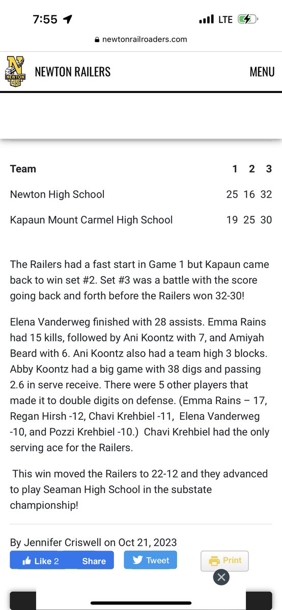 Newton Railers Volleyball tweet media
