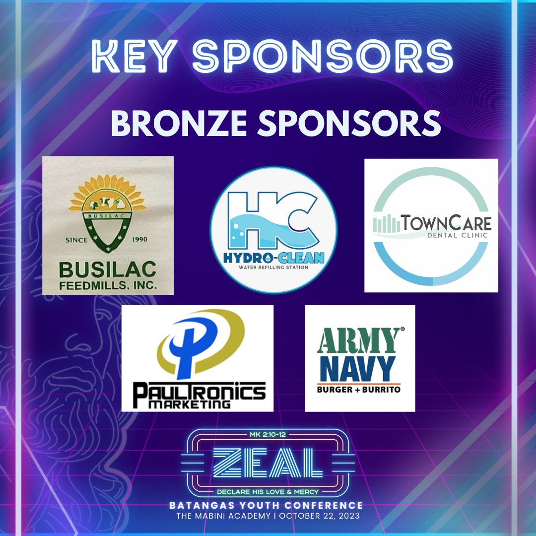 cfcyfcbatangas's tweet photo. A heartfelt gratitude to our major sponsors who have made our event possible! 🌟

The Batangas Youth Conference 2023 wouldn't be extraordinary without your support! Thank you for making our BAYCON 2023 ZEALful! ❤️

#ZEAL2023
#YFCBARAKO
#BaYCon2023
#MARKedbyfaith https://t.co/TzE4MywrGW