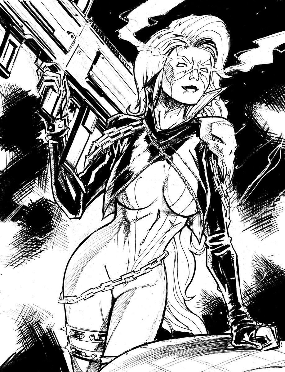 WaywardCrossArt's tweet image. Today's prompt is chains so here is She-Spawn with chains included! #shespawn #spawn #Inktober #inktober2023 #sketch