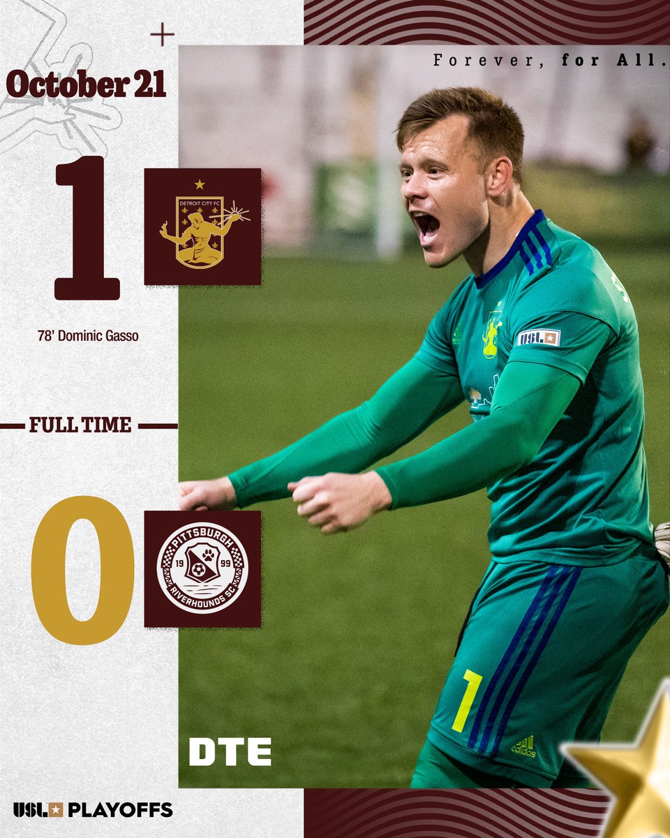 DetroitCityFC's tweet photo. LE ROUGE WITH THE WIN!

With our first USL Playoff win, we are heading to the semifinals! https://t.co/saZERLr0YG