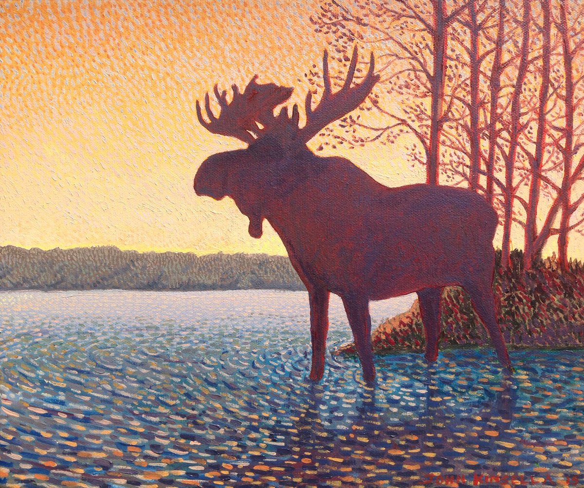 Twilight Moose, Algonquin 2017
Oil on canvas 
10 x 12 inches 
#art #artlover #oilpainting #paintings 
@Anishinabe_Life @kimahesse @BartlettLodge @PurpleMooseBrew @PurpleMooseMed @the_purplemoose