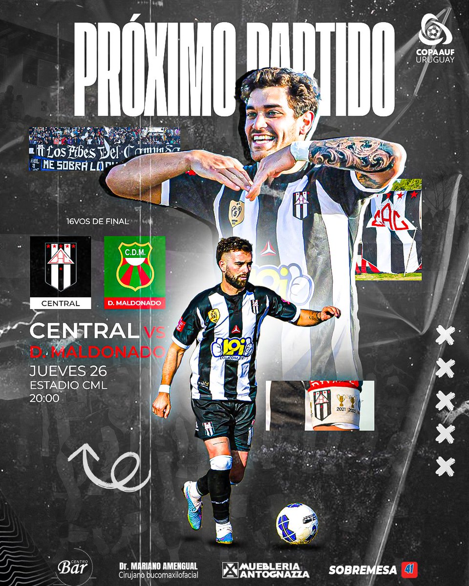 Pʀóxɪᴍᴏ ᴘᴀʀᴛɪᴅᴏ 🔜

16avo de Final - Copa Auf Uruguay

🆚 <a href="/maldosad/">Deportivo Maldonado SAD</a>
📆 Jueves 26 de Octubre 
⏰ 20:00hs
🏟️ CML

#PentacampeónUnoSolo⭐⭐⭐⭐⭐
#SomosCentralSomosSanJosé
#ElReydelInterior