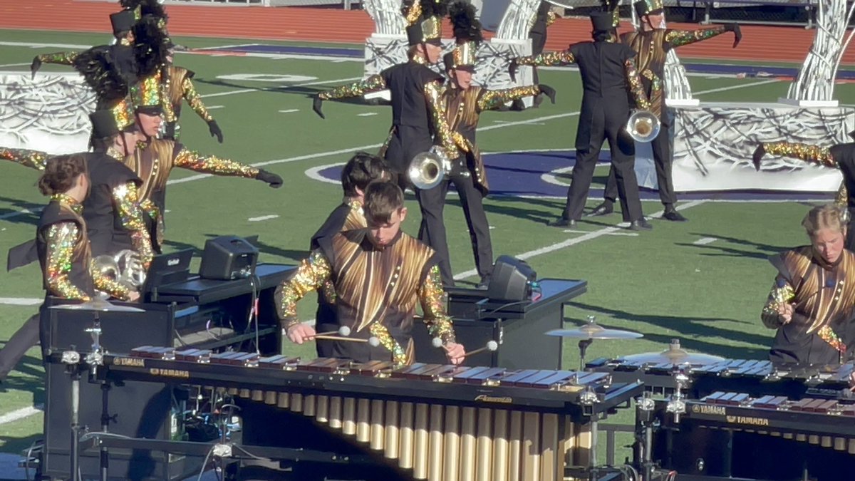 MsJ0920's tweet photo. So proud of my boys and the entire Noblesville Marching Millers!  It’s been an amazing day❤️—first time in school history as a BOA Super Regional Finalist and second time qualifying for State Finals! 🖤💛 https://t.co/J4sd9R3HJE