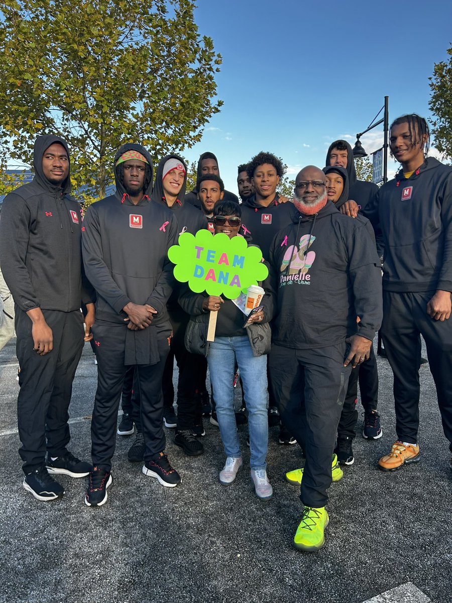 We chose University of Maryland because it felt like family. Today family showed up for @JahnathanLamot1 and walked with us for race for a cure.  Thank you for your support as we fight breast cancer together! @TerrapinHoops @umterps @KevinWillard #stage4needsmore