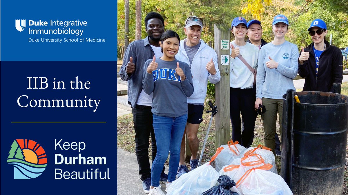 DukeIntegrativeImmunobiology (@immunologyduke) on Twitter photo Service is a core value of the IIB department. Spent a sunny Saturday morning helping keep our town’s outdoor spaces in top shape. Special thanks to <a href="/DurhamBeautiful/">KeepDurhamBeautiful</a> and @Miranda_Lumb for organizing the outing! Service is a core value of the IIB department. Spent a sunny Saturday morning helping keep our town’s outdoor spaces in top shape. Special thanks to <a href="/DurhamBeautiful/">KeepDurhamBeautiful</a> and @Miranda_Lumb for organizing the outing!