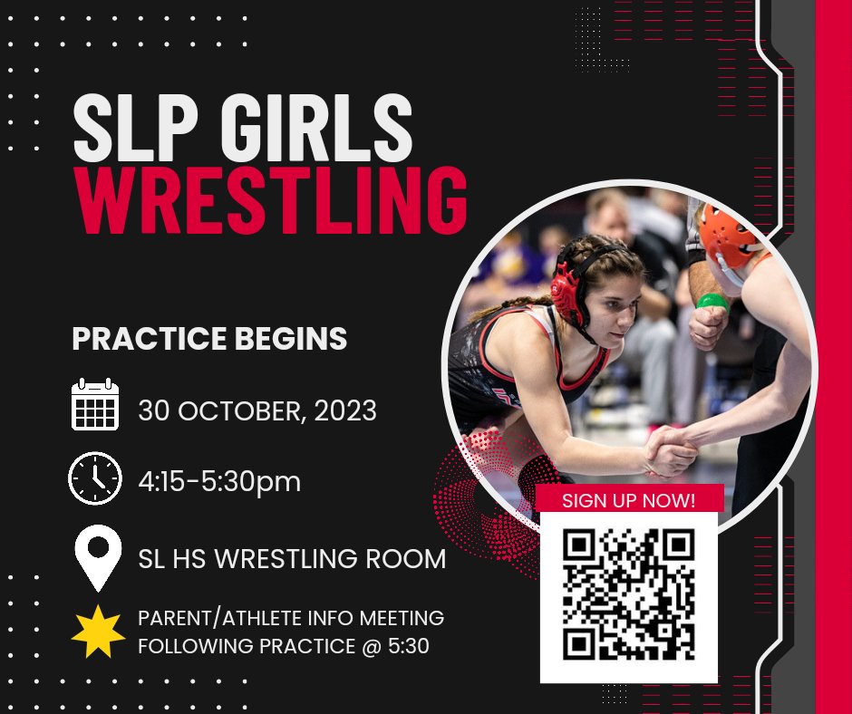 Do you have the discipline to be great?! Ladies we invite you to challenge yourselves and join us Monday October 30th as we kick off our 2023/24 SLP Girls Wrestling Season! Sign up:
forms.gle/74dox3L56e1vSS…
Gear Store is NOW open!  spiritlakepark.itemorder.com/shop/home/