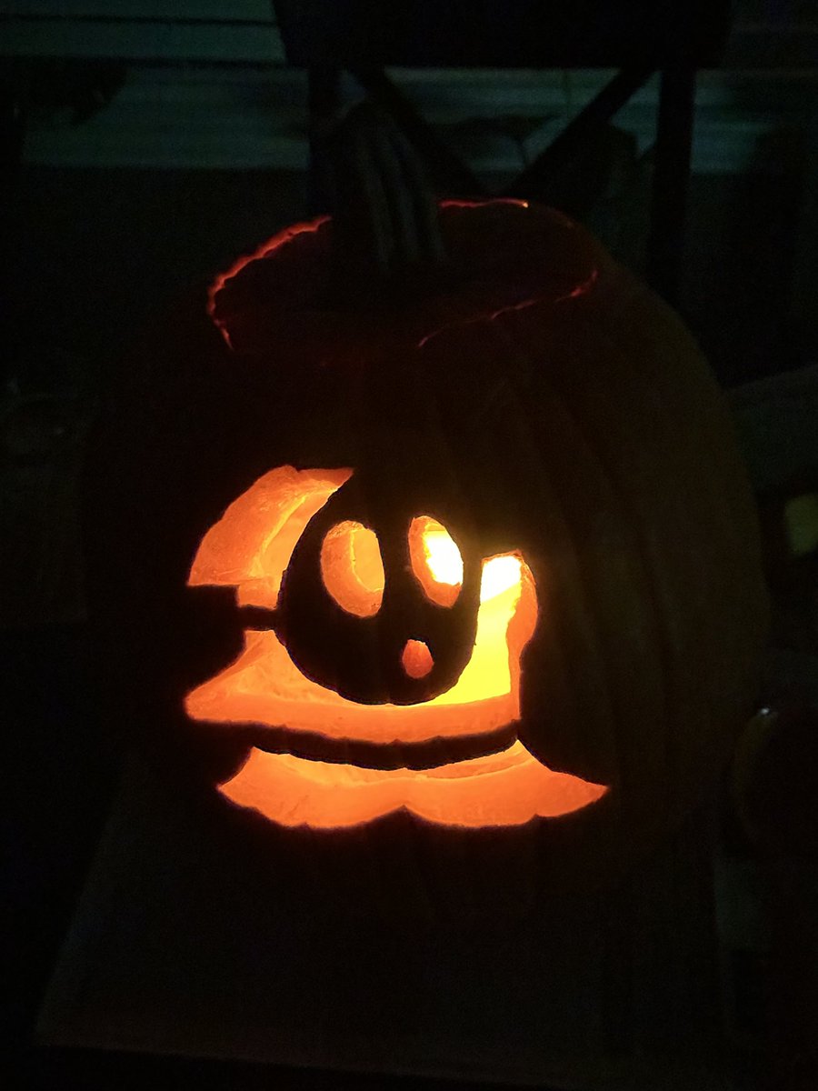 alphatrak's tweet photo. In the spirit of Super Mario Bros Wonder, just finished this “Shy Guy” from North American SMB2 (AKA - Doki Doki Panic) Got the design from someone online. My son helped by cutting the top and “taking out the speghetti.” 🎃 https://t.co/3lyrAdifTp