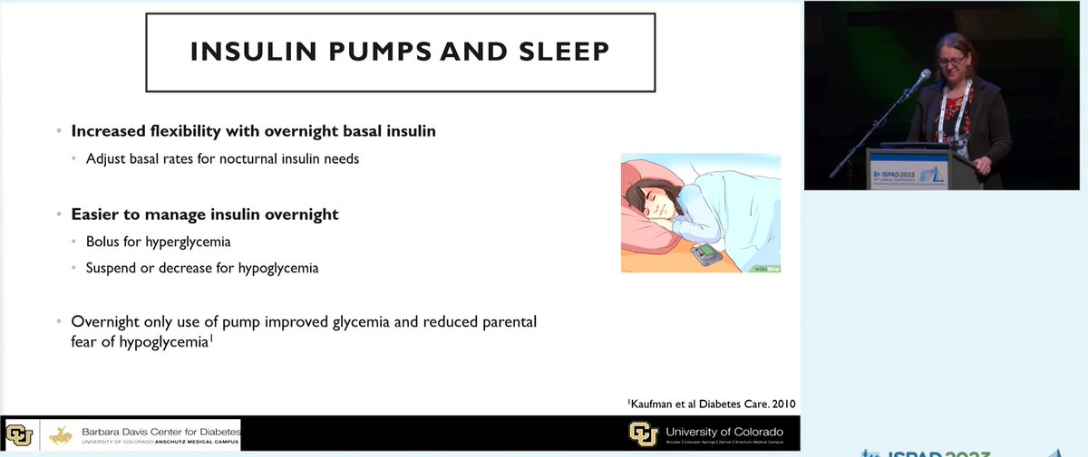 PracticalDeeb's tweet image. Erin Cobry also talks about the problems interrupted sleep causes for people with diabetes and how even the interrupted sleep of carers can impact the child&apos;s health where, again, CGMs, pumps and looping can help #ISPAD2023 #dedoc