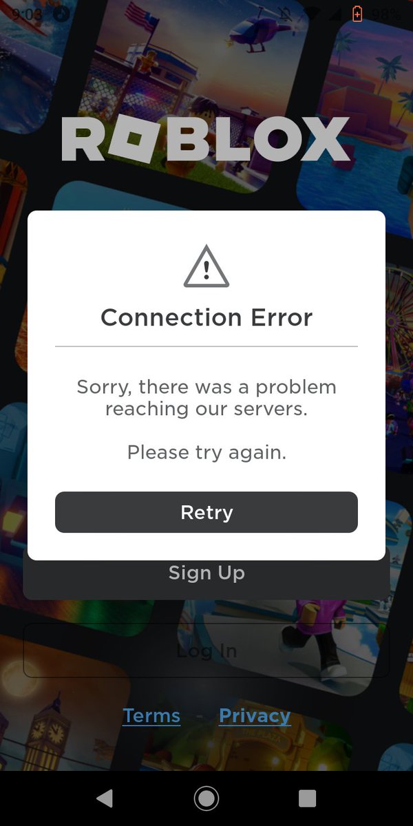 bigbro00816924's tweet photo. Can anyone please help me know what is going on with Roblox my wife connection is fine but it keeps saying that on my Roblox account https://t.co/zJ5H4e1qgx