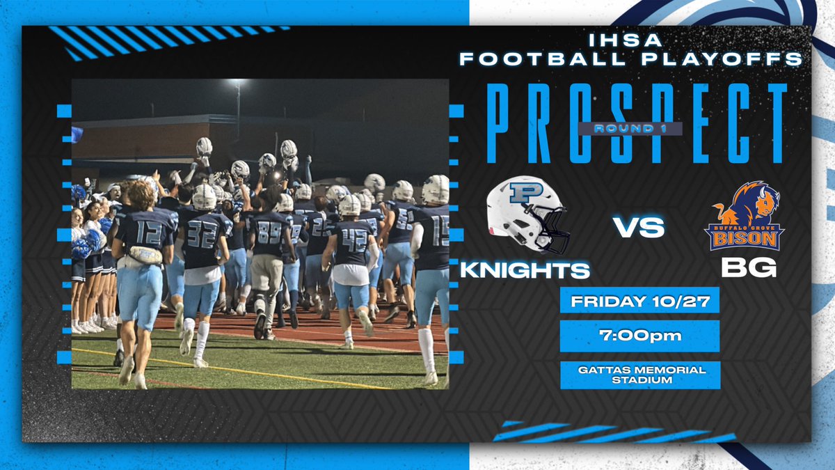 Knights take on the Bison in Rd. 1. We will post and send out our GoFan ticketing. As this is an IHSA event- All fans (including students) will need to purchase a ticket.  Regular season passes will not be valid for playoffs. Let’s Go Knights!!