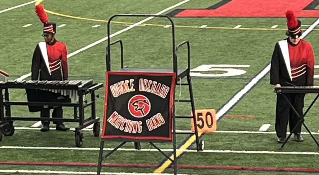 QOAP_KJ's tweet photo. QO Marching Cougars at Linganore HS for #MMBA competition. @QOHSPrin_Thomas https://t.co/lXVsRdm8Nm