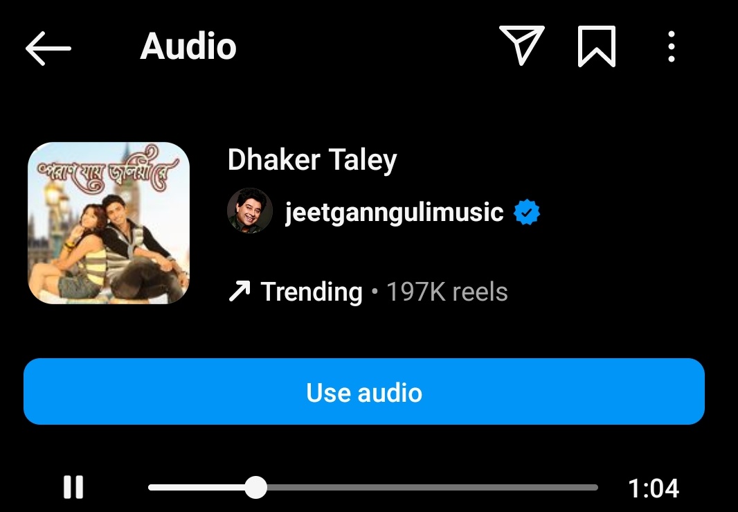 JeetGanguliFans's tweet photo. Both #DhakerTaley & #DhakBajaKashorBaja are trending on Instagram! ❤️🎸
#MelodyKing #HitGannguli @jeetmusic #ShreyaGhoshal #AbhijeetBhattachariya #PriyoChatterjee @SVFsocial @TSeries @chandrani999 #DurgaPuja2023 #DurgaPujo https://t.co/MVLynWJyYU