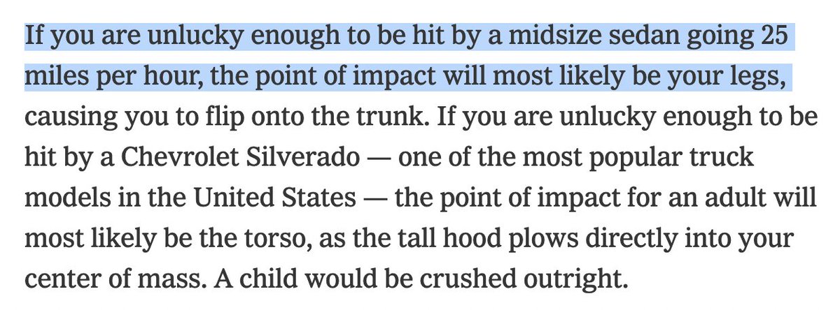 DavidKlion's tweet photo. Appreciate this from @jbouie. Something like the highlighted happened to me last year, and it sucked but I'm still typing this. Cars are very dangerous and big cars are worse. https://t.co/j9eT90jdRQ https://t.co/ZdSifP0g8b