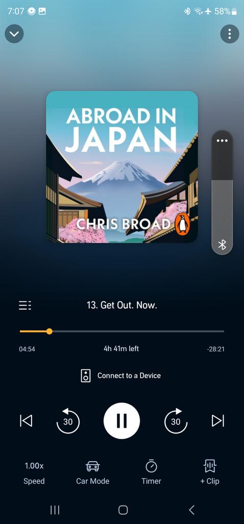 Spending my time on my flight to Japan listening to <a href="/AbroadInJapan/">Chris Broad</a> audio book. Really helps with this occasional turbulence.