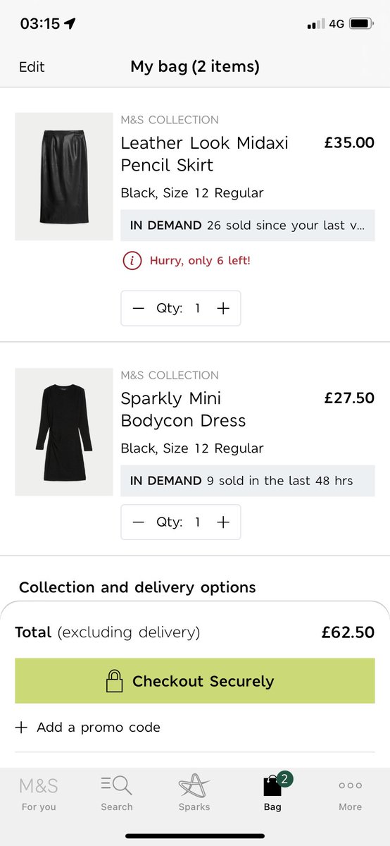Me again <a href="/marksandspencer/">M&S</a> - any danger of ever upgrading your stock inventory software?

You don’t have only 6 left

You have none left - I can add it to my bag but can’t check out 

Don’t tell me a number when it’s not right

Your app is infuriating - please sort it out!
