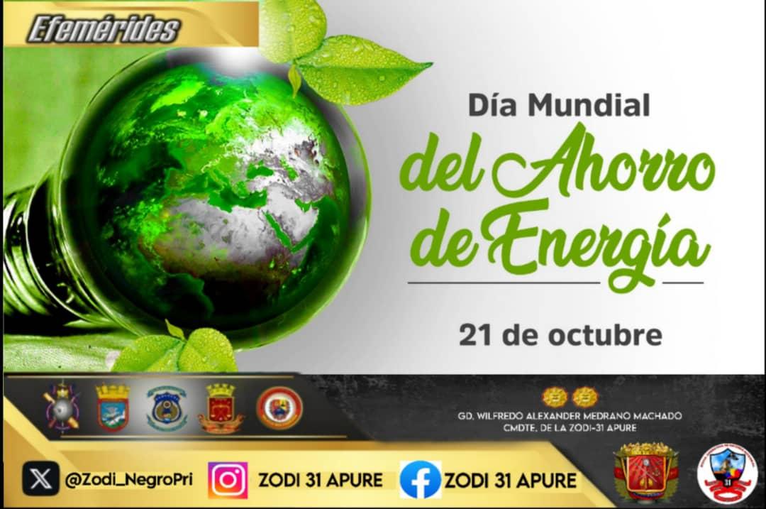 🗓️ #21Oct || Hoy se celebra el Día Mundial del Ahorro de Energético, con el objetivo de meditar sobre el uso de la electricidad, su aprovechamiento razonable y eficaz, y a sensibilizar a la sociedad acerca de la importancia vital de disminuir su consumo.