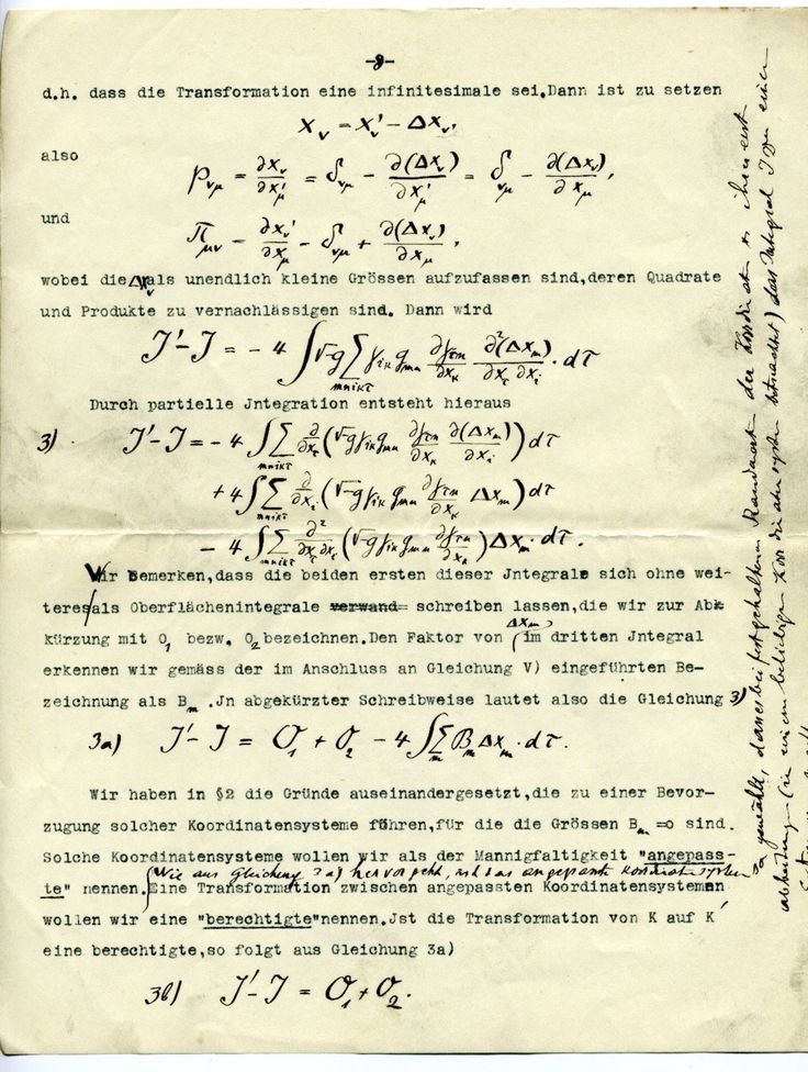 A page from Einstein’s original handwritten manuscript.