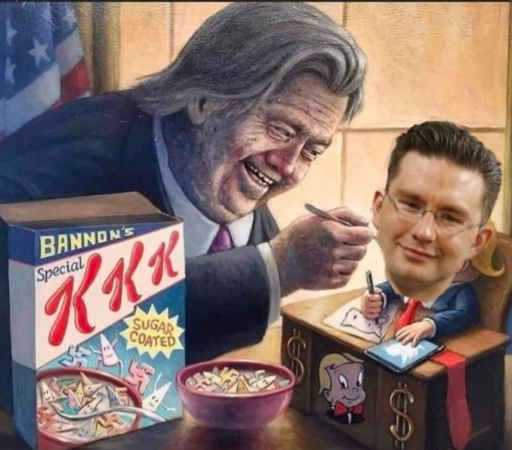 RGBAtlantica's tweet photo. @PierrePoilievre Endorsements from the nut cases: #StevenBannon #JordonPeterson and a comment from #JamesWood https://t.co/P3LujQsn3V