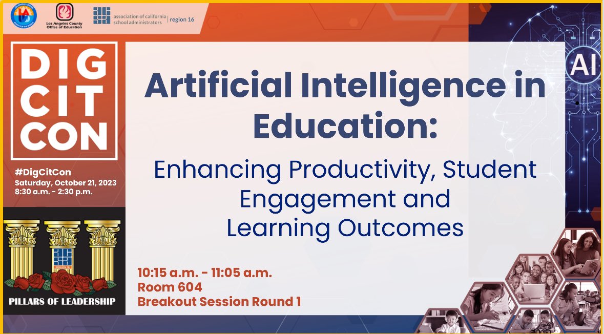 MissG_LAUSD's tweet photo. Still on a high from the amazing turnout of #DigCitCon! Thank you for the opportunity @ITI_LAUSD @lacoe_ito @ACSA_R16! Mine and @Mr_ZuritaLAUSD’s session was a HIT highlighting AI in education and showcasing the magic of @canva ! https://t.co/QzOSmJCO97