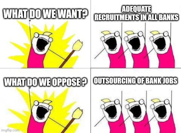 ALL INDIA UCOBANK EMPLOYEES FEDERATION (@aiucbef) on Twitter photo #BankRecruitment
Youth are committing sucides for want of jobs. Alone in banking more than 2 lac vacancies are there . We demand Adequate Recruitment, We oppose Outsourcing in Banks.
<a href="/nsitharaman/">Nirmala Sitharaman</a> <a href="/narendramodi/">Narendra Modi</a> <a href="/FinMinIndia/">Ministry of Finance</a> <a href="/UCO_BANK/">UCO BANK</a> #BankRecruitment
Youth are committing sucides for want of jobs. Alone in banking more than 2 lac vacancies are there . We demand Adequate Recruitment, We oppose Outsourcing in Banks.
<a href="/nsitharaman/">Nirmala Sitharaman</a> <a href="/narendramodi/">Narendra Modi</a> <a href="/FinMinIndia/">Ministry of Finance</a> <a href="/UCO_BANK/">UCO BANK</a>