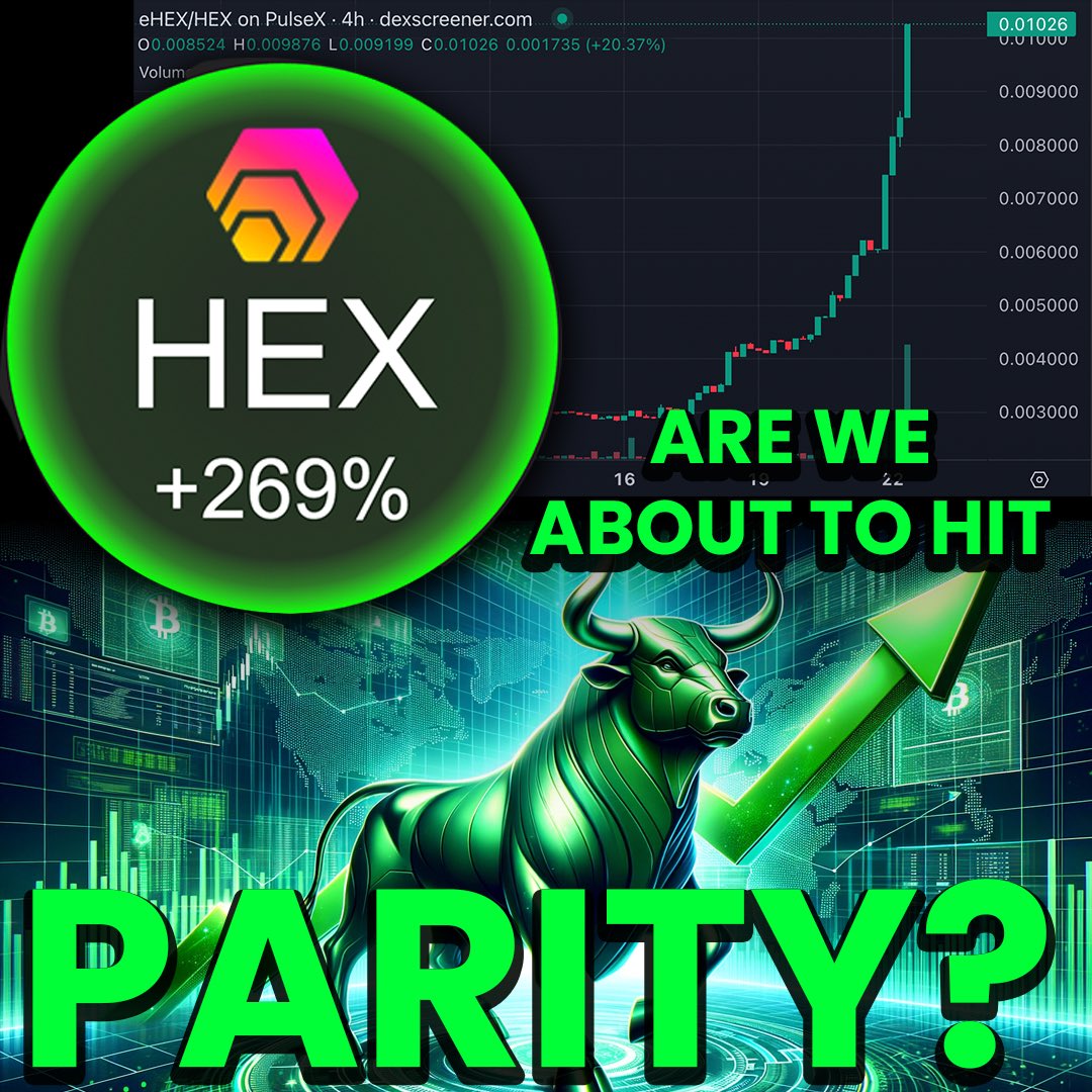 Alright, this is just crazy now. 

$HEX just did the biggest F you to everyone who doubted it!

Who thinks we are about to see $HEX reach parity on both chains? 🤔

It’s getting SO CLOSE now!