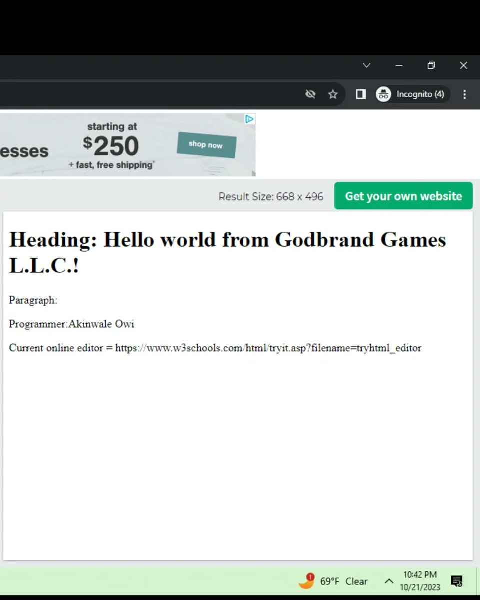 WallyOwi30's tweet image. Html hello world copy and paste from my GitHub 🌍
#htmlcoding #htmltutorials #htmlgithub