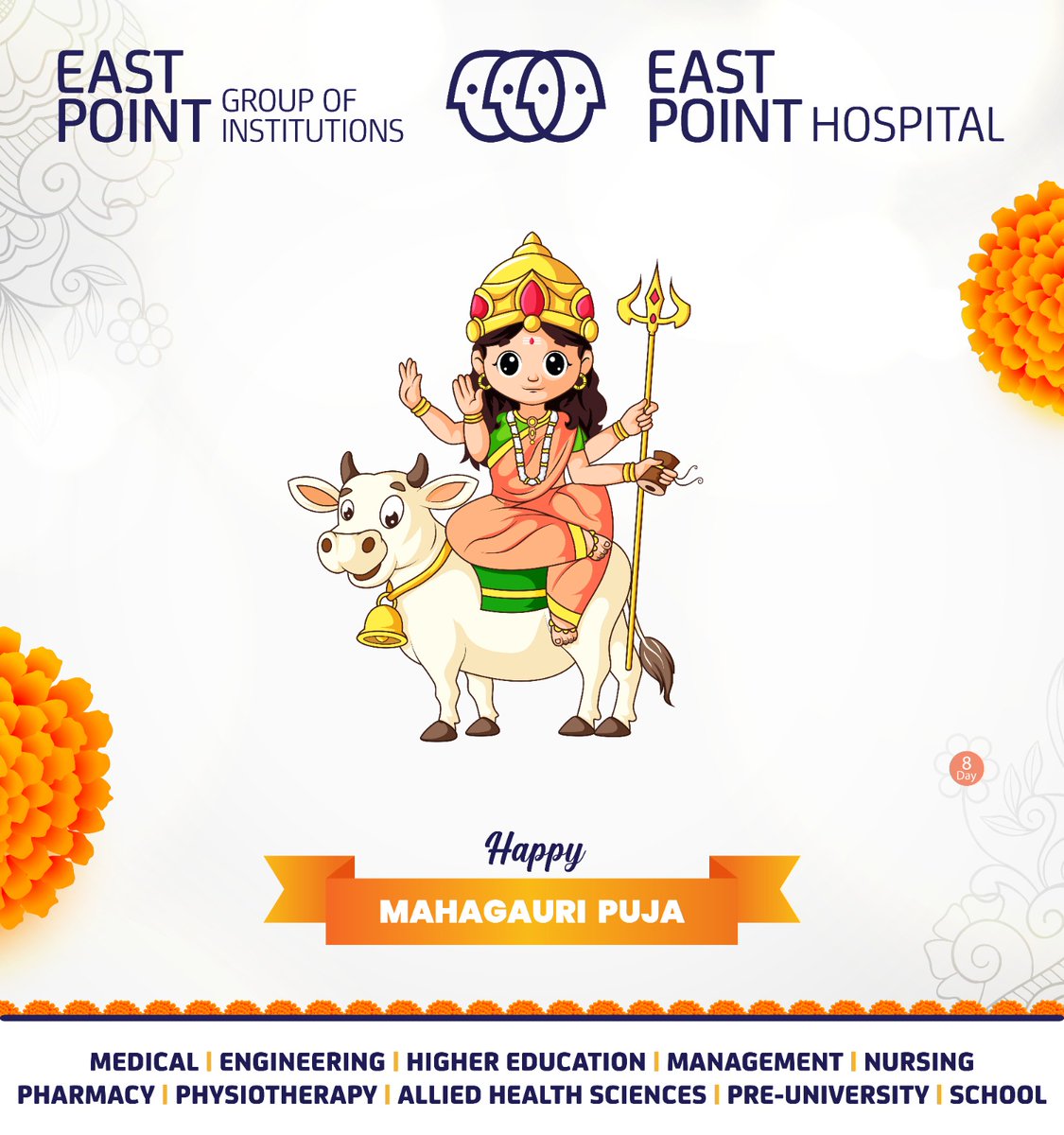 EastPoint_Colgs's tweet photo. Wishing you a day filled with the serenity and blessings of Mahagauri.

 #MahagauriPuja #NavaratriWishes #NavratriFestival #Navratri #Festival

#EPGI #EastPointCollege #EastPointGroupofInstitutions https://t.co/ksskEXv4b8