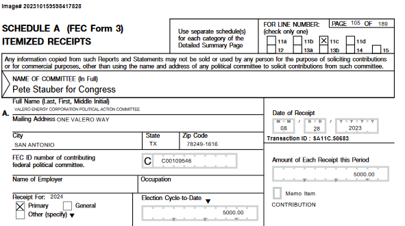 McPhersonHall's tweet photo. @dukeduluth Meet @PeteStauber's #DonorOfTheDay
On August 28, Valero Energy Corp PAC donated $5,000 to #StauberForCongress' primary election.
You will never guess what a #BigOil company thinks about #ElectricVehicles in #MN08
#BestCongressMoneyCanBuy
Copy
@tomironranger
@MNRPH
@ips_prez https://t.co/lRX1nhNnIL