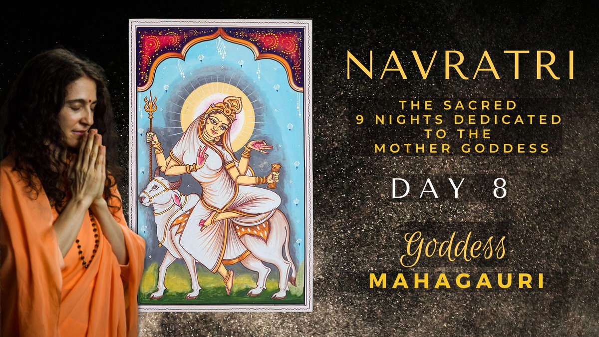 Happy 8th day of #Navratri which celebrates the Goddess #Mahagauri. Sadhviji shares with us and Her sacred mantra and how to connect with Her in our hearts and lives.  Watch here: youtu.be/9an2STsh_8k 

#navratri2023 #navratrispecial #shaktiutsav #mahagauri #mahaashtami