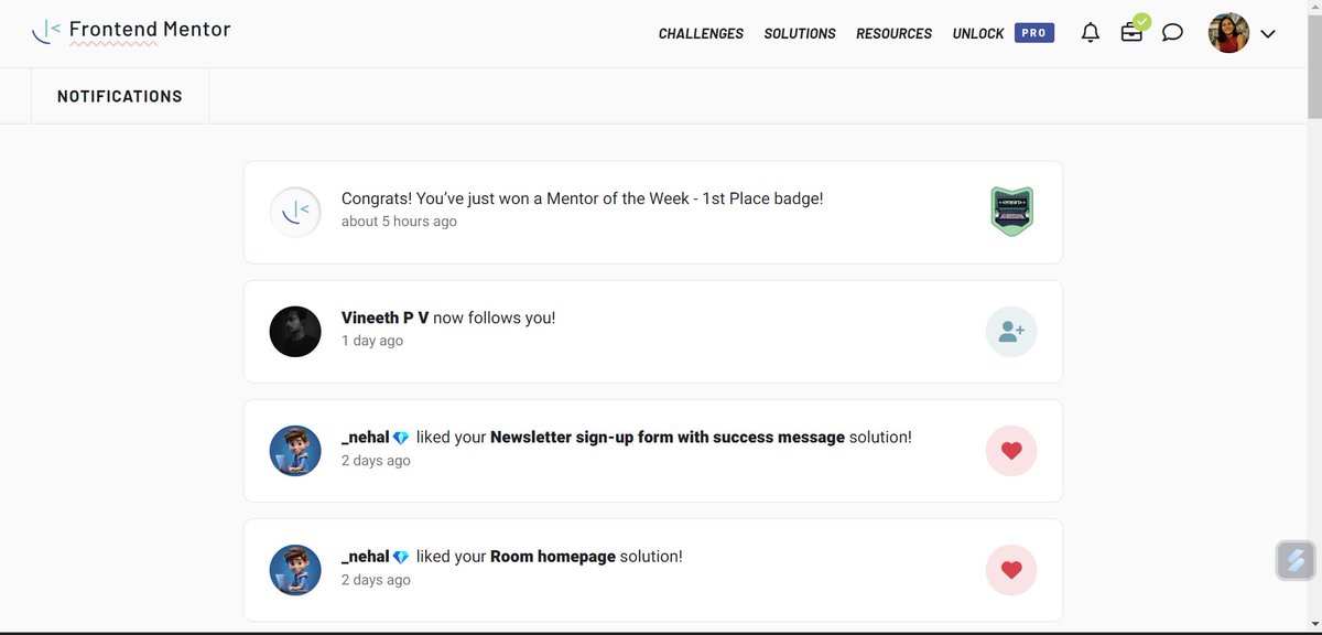 PranjaliSargar's tweet photo. 🎉Excited to share this little victory with you all! 🏆 Just snagged the "Mentor of the Week - 1st Place" badge on @frontendmentor! Here's to continuous learning, growth, and the amazing community at #FrontendMentor!🌟 Grateful for the support...
#MentorOfTheWeek #techtwitter https://t.co/7KGP8yiOkZ