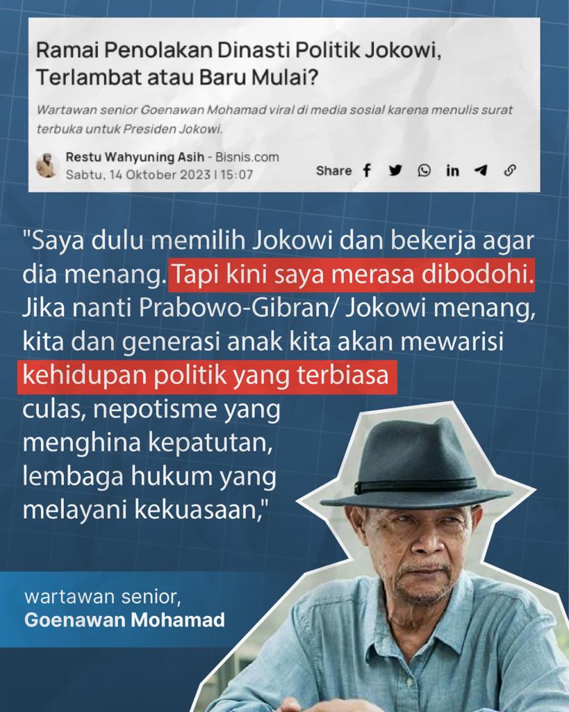 hansssolo's tweet photo. Saya memilih @Jokowi karena diusung @PDI_Perjuangan walaupun bukan anggota/kadernya, karena saya percaya pada partai yang sudah teruji oleh waktu selama lebih dari 40 tahun.
Salah pilih...?
Tidak...!
Tapi manusia bisa berubah.
.
Sekarang saya pilih Ganjar-Mahfud 
.
#KecewaJokowi https://t.co/qQHpayJbSy