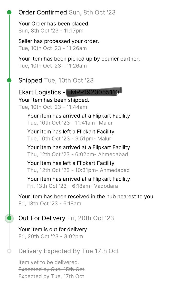 tejasgmodi's tweet photo. Very pathetic service by @Flipkart 
Even after multiple calls to customer care they are not able to deliver. It’s been 2 weeks now. They are cheating on the name of big billion sale. @jagograhakjago @consaff 
@GST_Council @IncomeTaxIndia https://t.co/MMr8MytWg1