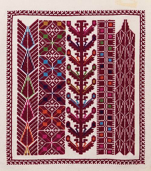 Palestinian embroidery is traditionally symbolic of the culture and an activity communally shared between women. #WomensArt
