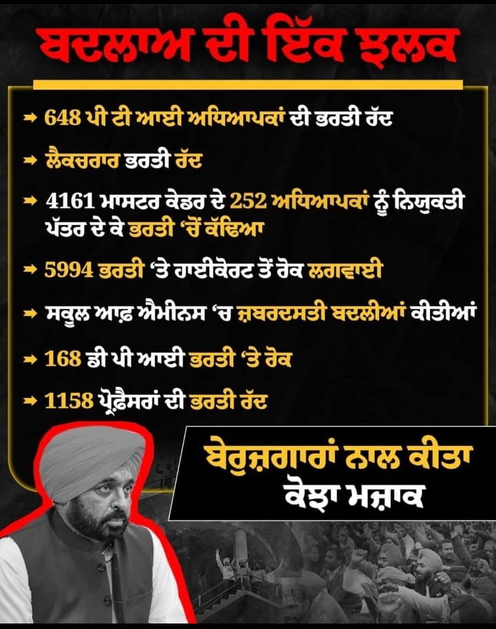 ETT5994's tweet photo. @harjotbains AAP sarkar di sikheya kranti🫡 https://t.co/1VWrGlsDrR