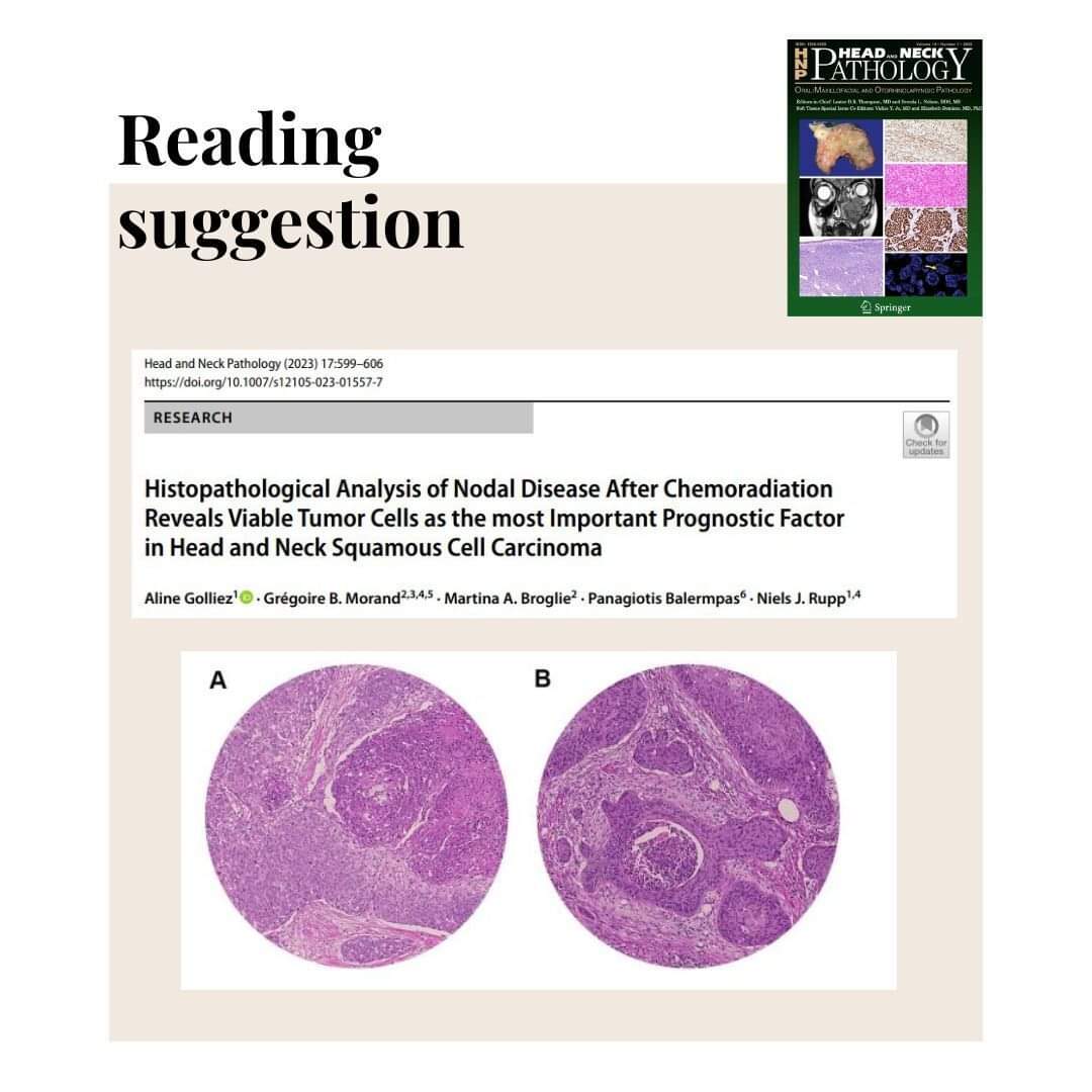 🔥Reading sugestion: link.springer.com/article/10.100… #pathology #entpath @HeadNeckPathol