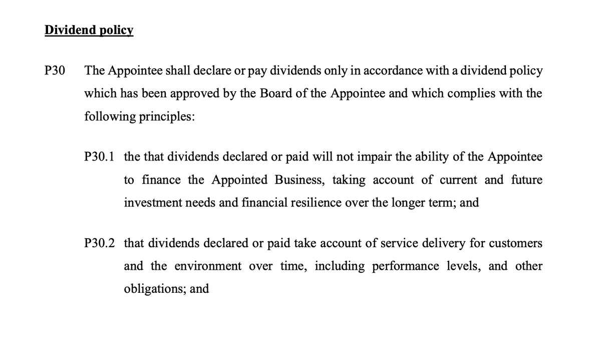 Feargal_Sharkey's tweet photo. Is this the point in the weekend when I remind @Ofwat it is a condition of every WC's licence that they should NOT be paying dividends if that would "impair" WC's ability to INVEST or undermine the company's financial resilience?

And for 34 years Ofwat has done what exactly? https://t.co/apRKQTSNjF