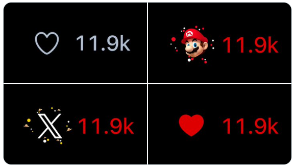 Admagix's tweet photo. Elon Musk added a Super Mario animation when you triple tap the heart ! Try it! #Mario📷 + #BrandedFeatures📷 + #SuperMarioBrosWonder📷#AdMagix #admagix #TwitterNewFeature #XNewFeature @elonmusk https://t.co/zk26CSqXMv