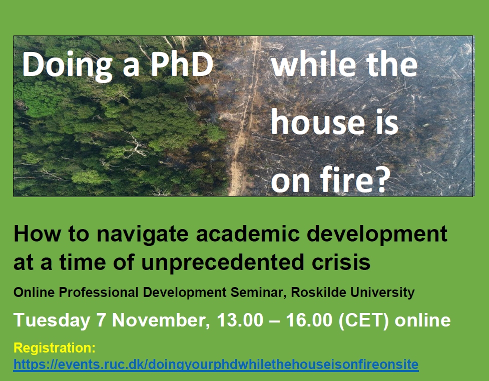 How do you navigate professional development as a PhD/early career researcher at a time of unprecedented crisis? 🌱 Join us for this online session to discuss questions, contradictions and strategies. ⏰ Tuesday 7 Nov 13-16CET 💚 open to anyone interested ⬇️registration