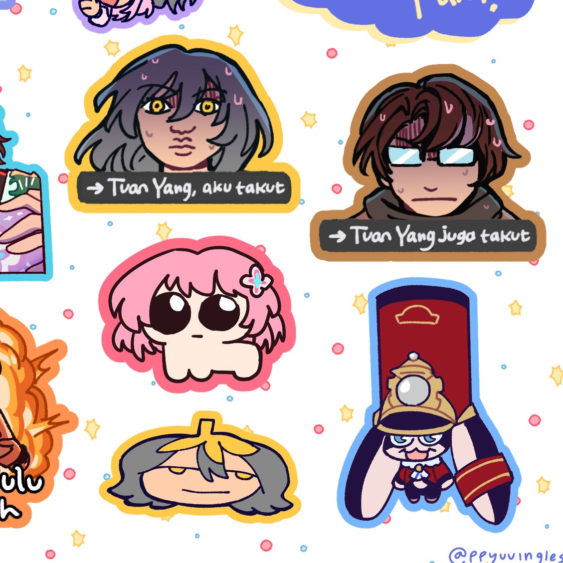 first batch of invoices sent.. check your emails!! also here are some close ups on the stickers <3