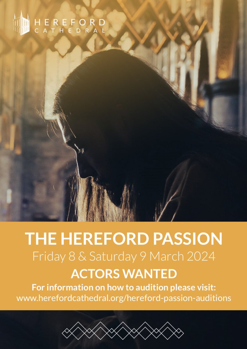 We're still on the hunt for actors for The Hereford Passion at Hereford Cathedral! Can you help us spread the word?