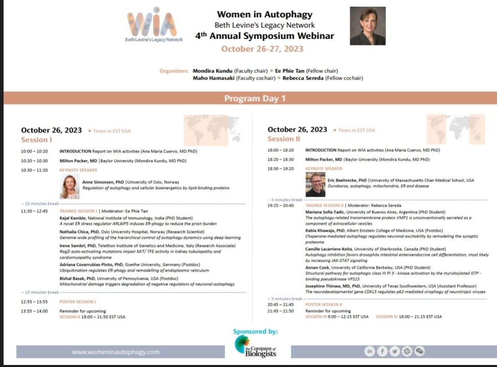 I'm absolutely delighted to present my work 'Global regulation of autophagy' at the Annual Symposium Women in Autophagy 2023! An exciting chance. Can't wait! 🙌👩‍🔬 #WomenInAutophagy  #EmotionsinScience
26-27th Oct 10 am NY time
Register: tinyurl.com/2svcjw4c